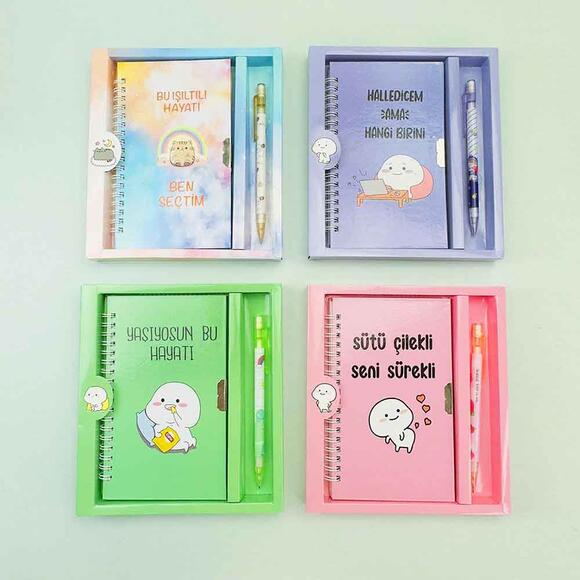 Bam Hediyelik HN-023 Türkçe Mottolu Kilitli Defter