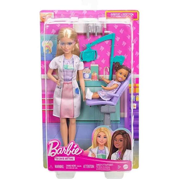 Barbie Bakım Temalı Kariyer Oyun Setleri - Diş Hekimi Bebek JCR74