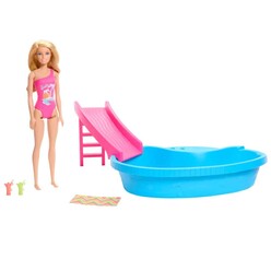 Barbie Bebek ve Havuz Oyun Seti HRJ74 - Thumbnail