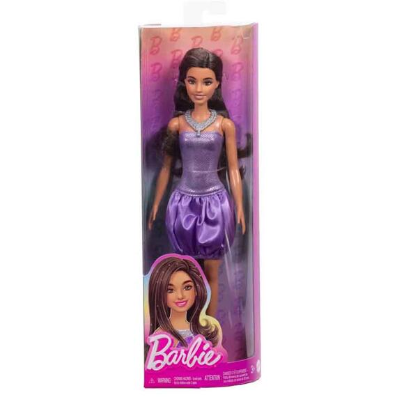 Barbie Büyüleyici Parti Bebekleri - Mor Metalik Elbiseli Esmer HYT92