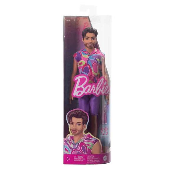 Barbie Yakışıklı Ken Bebekler (Fashionistas) - Renkli T-shirtlü Esmer HRH26