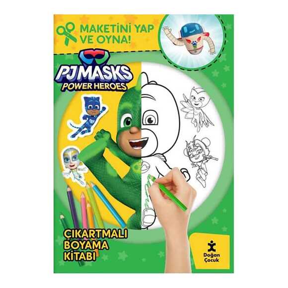 Pjmasks Power Heroes Çıkartmalı Boyama Kitabı - Maketini Yap ve Oyna!