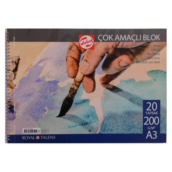 Talens Resim Bloğu A3 200 gr 20 Yaprak A32000