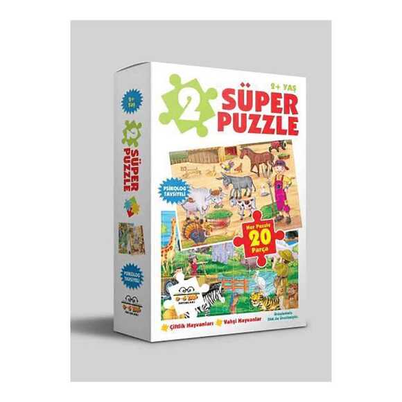 0 6 Yaş Yayınları 2 Süper Puzzle Çiftlik Hayvanları Vahşi Hayvanlar