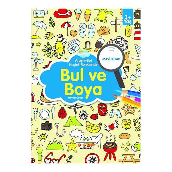 06 Yaş Bul Ve Boya Mavi Kitap