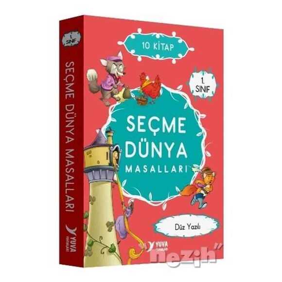 1. Sınıf Seçme Dünya Masalları Düz Yazılı - 10 Kitap Kitap