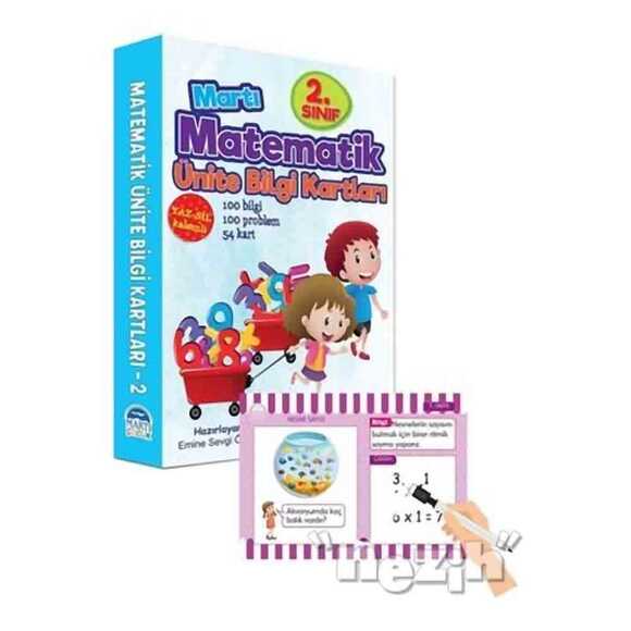 2. Sınıf Matematik Ünite Bilgi Kartları - Yaz Sil Kalemli