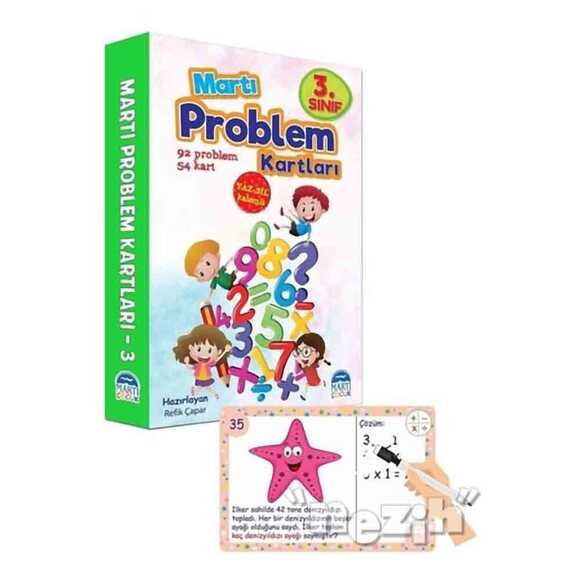 3. Sınıf Problem Kartları - Yaz Sil Kalemli