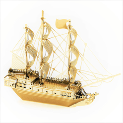 3D Lazer Kesim Metal Model Black Pearl Gold - Thumbnail