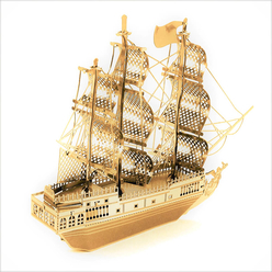 3D Lazer Kesim Metal Model Black Pearl Gold - Thumbnail