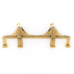 3D Lazer Kesim Metal Model Brooklyn Köprüsü Gold - Thumbnail
