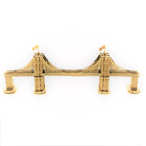 3D Lazer Kesim Metal Model Brooklyn Köprüsü Gold