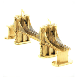 3D Lazer Kesim Metal Model Brooklyn Köprüsü Gold - Thumbnail