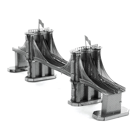 3D Lazer Kesim Metal Model Brooklyn Köprüsü Silver