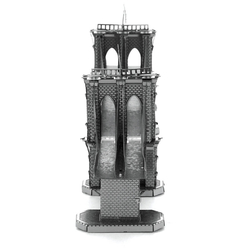 3D Lazer Kesim Metal Model Brooklyn Köprüsü Silver - Thumbnail