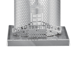 3D Lazer Kesim Metal Model Galata Kulesi Silver - Thumbnail