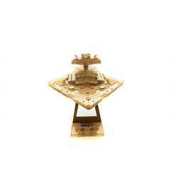 3D Lazer Kesim Metal Model Imperial Star Destroyer Gold - Thumbnail