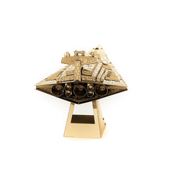 3D Lazer Kesim Metal Model Imperial Star Destroyer Gold - Thumbnail