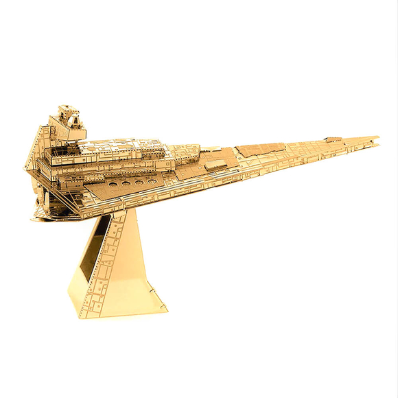 3D Lazer Kesim Metal Model Imperial Star Destroyer Gold 