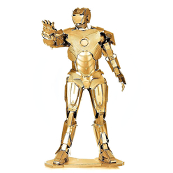 3D Lazer Kesim Metal Model Ironman Gold - Thumbnail