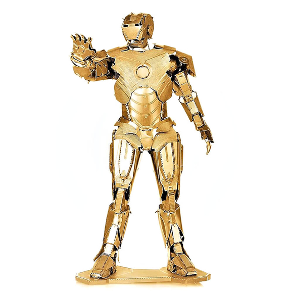 3D Lazer Kesim Metal Model Ironman Gold