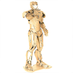 3D Lazer Kesim Metal Model Ironman Gold - Thumbnail