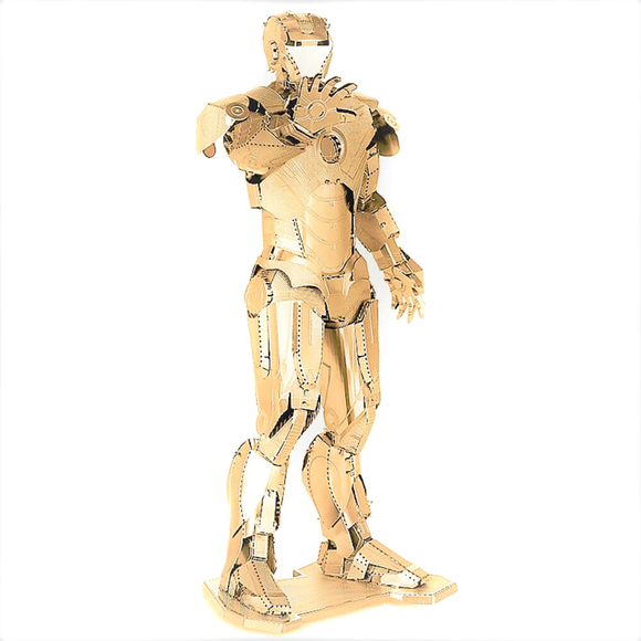 3D Lazer Kesim Metal Model Ironman Gold