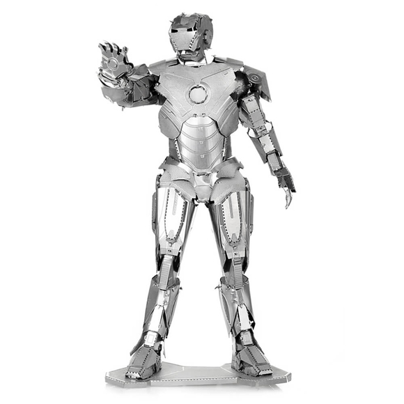 3D Lazer Kesim Metal Model Ironman Silver