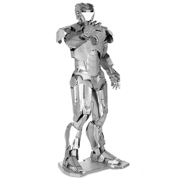 3D Lazer Kesim Metal Model Ironman Silver