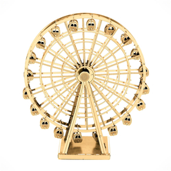 3D Lazer Kesim Metal Model London Eye Gold - Thumbnail