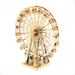 3D Lazer Kesim Metal Model London Eye Gold - Thumbnail