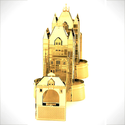 3D Lazer Kesim Metal Model Londra Köprüsü Gold - Thumbnail