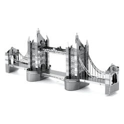 3D Lazer Kesim Metal Model Londra Köprüsü Silver - Thumbnail