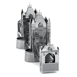 3D Lazer Kesim Metal Model Londra Köprüsü Silver - Thumbnail