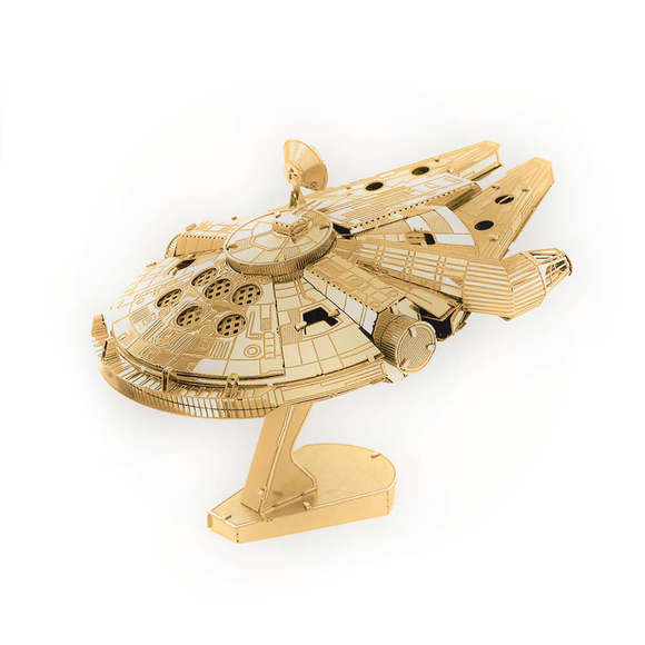 3D Lazer Kesim Metal Model Millenium Falcon Gold