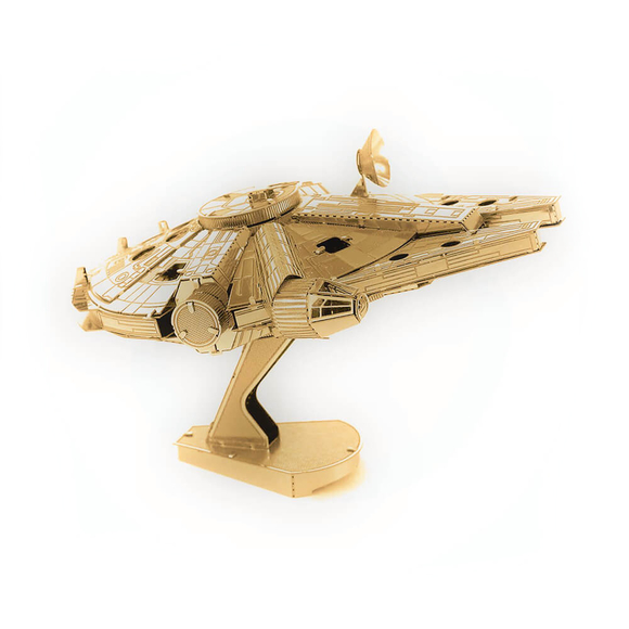 3D Lazer Kesim Metal Model Millenium Falcon Gold