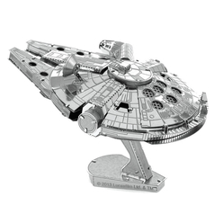 3D Lazer Kesim Metal Model Millenium Falcon Silver - Thumbnail