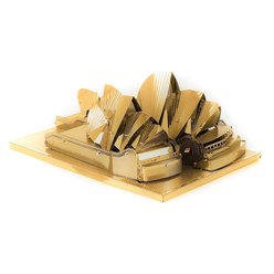 3D Lazer Kesim Metal Model Sydney Opera House Gold - Thumbnail