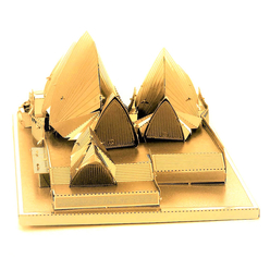 3D Lazer Kesim Metal Model Sydney Opera House Gold - Thumbnail