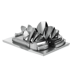 3D Lazer Kesim Metal Model Sydney Opera House Silver - Thumbnail