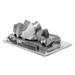 3D Lazer Kesim Metal Model Sydney Opera House Silver - Thumbnail
