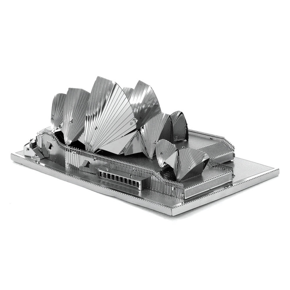 3D Lazer Kesim Metal Model Sydney Opera House Silver