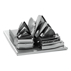 3D Lazer Kesim Metal Model Sydney Opera House Silver - Thumbnail