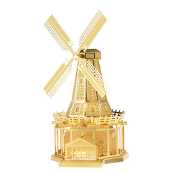 Anatolia 3d puzzle - 3D Lazer Kesim Metal Model Yel Değirmeni Gold