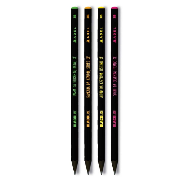 Adel Kurşun Kalem 2B Blackline Motto 4’lü 2061000003