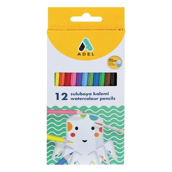 Adel Kuru Boya Kalemi 12 Renk Aquarell 2162610001000