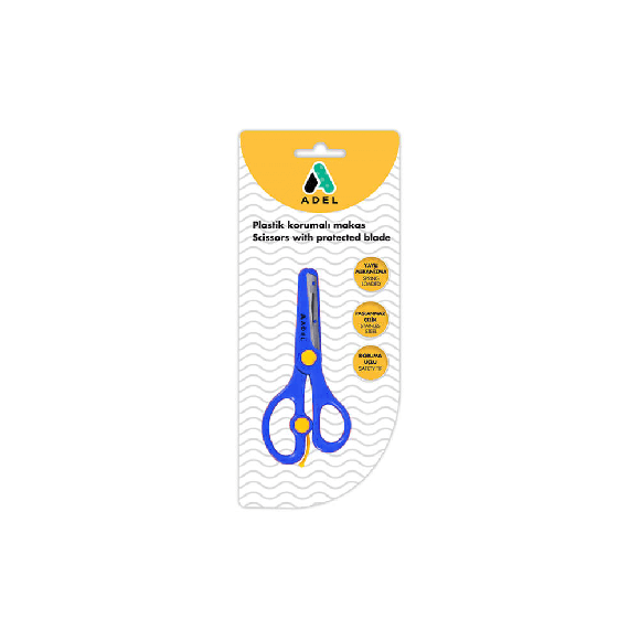 Adel Plastik Korumalı Okul Makası Blister