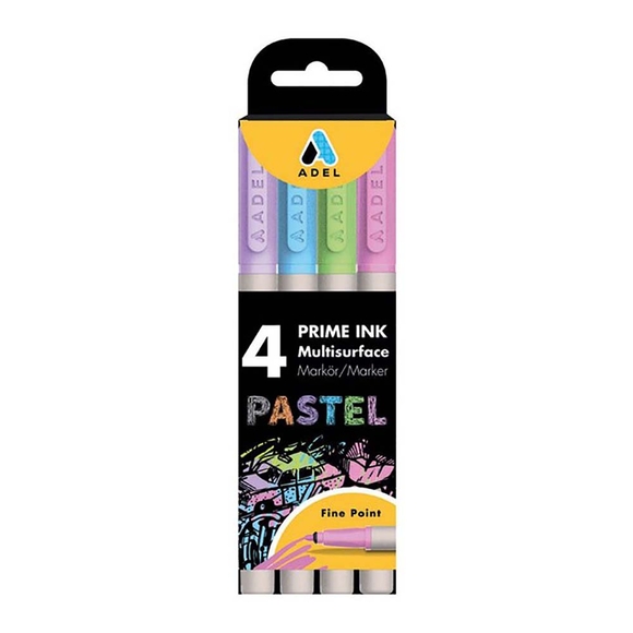 Adel Prime Ink Multisurface 4’Lü Marker Pastel
