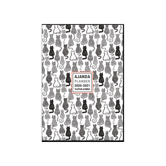 Akademi Çocuk 2020-2021 16 Aylık Ajanda 12x17cm Black Cats