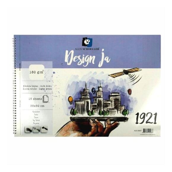 Alex Design Ja Spiralli Resim Defteri 180Gr 35X50 15 Li ALX-0687